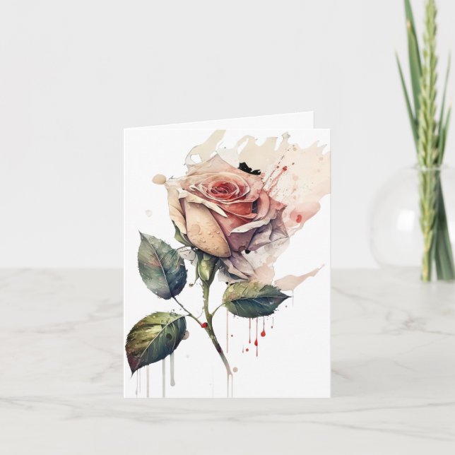 Blush Rose Love Card Dankeskarte (Vorderseite)