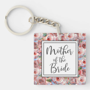 Blush Rose Muster Mutter des Bride Square Schlüsselanhänger