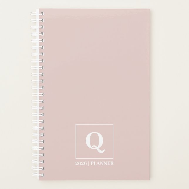 Blush Rose Personalisierter 2026 Planer  (Vorderseite)