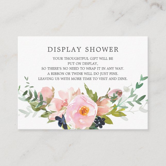 Blush-Rose und Peonies-Brautparty-Display-Dusche Begleitkarte (Vorderseite)