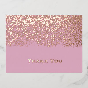 Blush Roségoldfolie Hochzeit Danke Folien Feiertagspostkarte