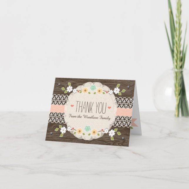 BLUSH RUSTIC FLORAL BOHO BABY DANKE (Vorderseite)