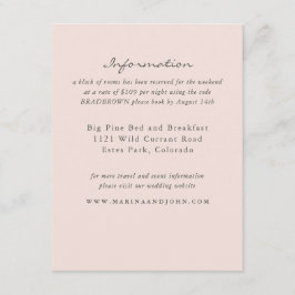 Blush Rustic Monogram Wreath Wedding Info Card Begleitkarte
