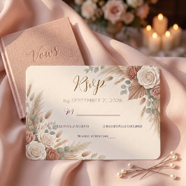 Blush Sage Botanical Elegance RSVP Karte