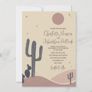 Blush & Sage Desert Saguaro Cactus Wedding Einladung