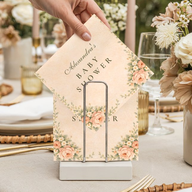 Blush Sage Floral Garden Baby Shower Serviette (Von Creator hochgeladen)