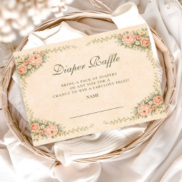 Blush Sage Floral Garden Diapper Raffle Begleitkarte