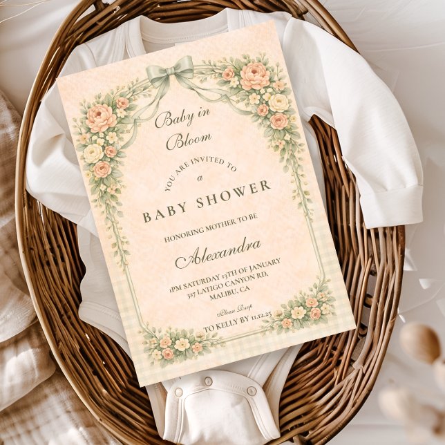 Blush Sage Rose Arch Baby Shower Einladung (Von Creator hochgeladen)