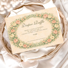 Blush Sage Rose Garden Diapper Raffle Begleitkarte