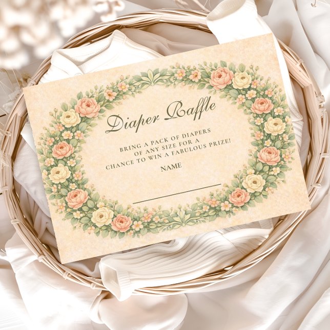 Blush Sage Rose Garden Diapper Raffle Begleitkarte (Von Creator hochgeladen)