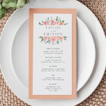 Blush & Sage Watercolor Blumenmenü Menükarte<br><div class="desc">Erstellen Sie Ihre eigenen Blush & Sage Wasserfarbe Blumenmenüs mit diesen Vorlagen von Cali Graphics. Dieses Blumengarten Hochzeitsdesign besticht durch wunderschöne, rot-rosa Blume über und unter Ihren individuellen Namen. Auf der Rückseite befindet sich eine schöne Weise grün und elegante weiße Muster. Dieses Menü ist perfekt für Hochzeiten im Frühjahr oder...</div>