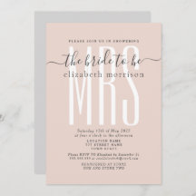 Blush Script Bridal Dusche Einladung
