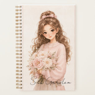 Blush Seiden-Garten-Blumenplaner editierbar Planer