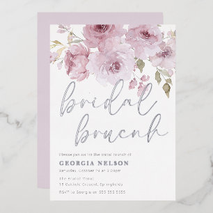 Blush & Silver Brautparty Bridal Brunch Folieneinladung