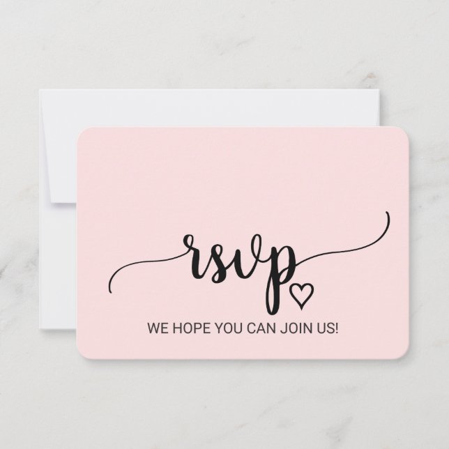 Blush Simple Calligraphy Song Request RSVP Card Karte (Vorderseite)