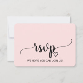 Blush Simple Calligraphy Song Request RSVP Card Karte