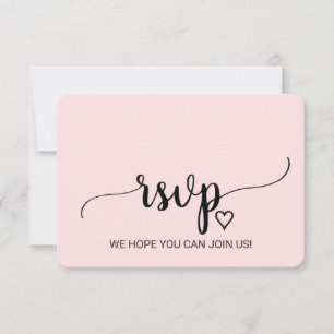 Blush Simple Calligraphy Song Request RSVP Card Karte