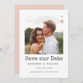 BLUSH Simple SQUARE Foto Hochzeit speichern Sie da Save The Date