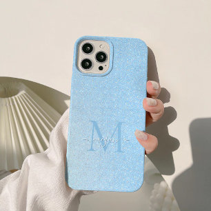Blush Sky Blue Diamond Glitzer Ombre Custom Chic Case-Mate iPhone Hülle