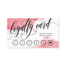 Blush Smudges - Calligraphy Loyalty Punch Card