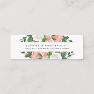 Blush Spring Floral   Hochzeitsgeschenkeliste Kart Mini Visitenkarte