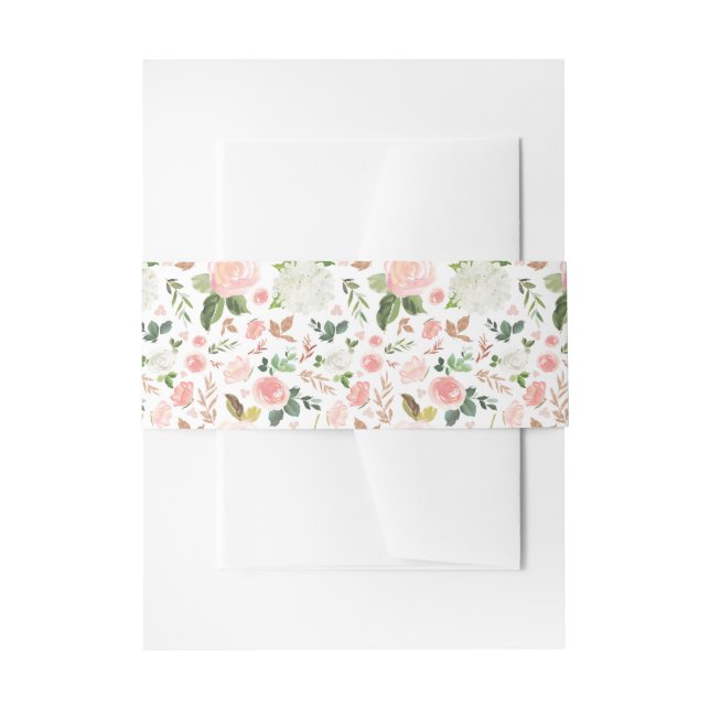 Blush Spring Floral Muster | Einladungsbanderole (Vorderseite Beispiel)