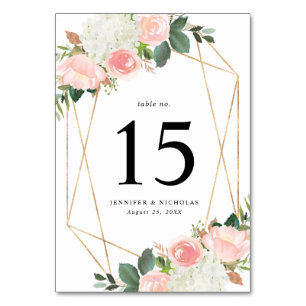 Blush Spring Floral Personalisierte Hochzeit Tischnummer