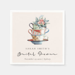 Blush Stacks Brautparty Blumenkohl Tee Party Serviette