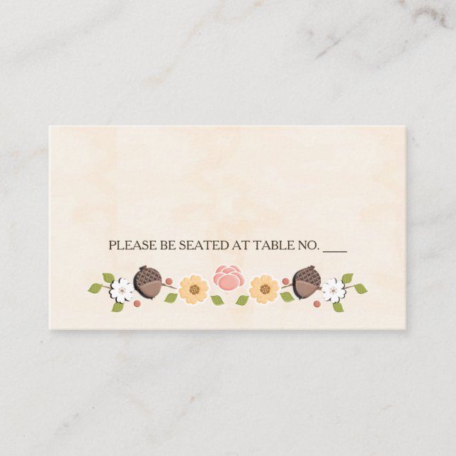 Blush String of Lights Rustic Fall Seating Place Platzkarte (Vorderseite)