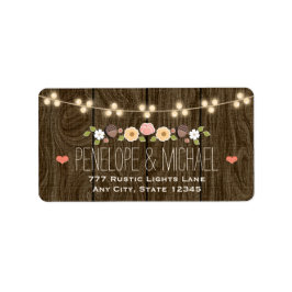 Blush String of Lights Rustische Hochzeit im Herbs Adressaufkleber