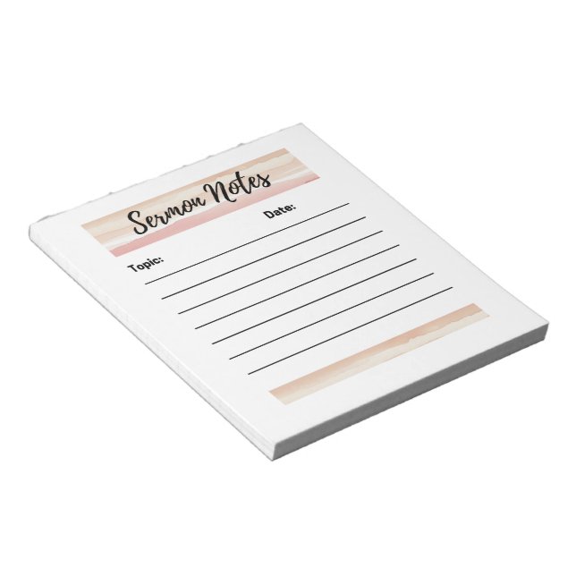 Blush Stripes sermon Notes Notepad Notizblock (angewinkelt)