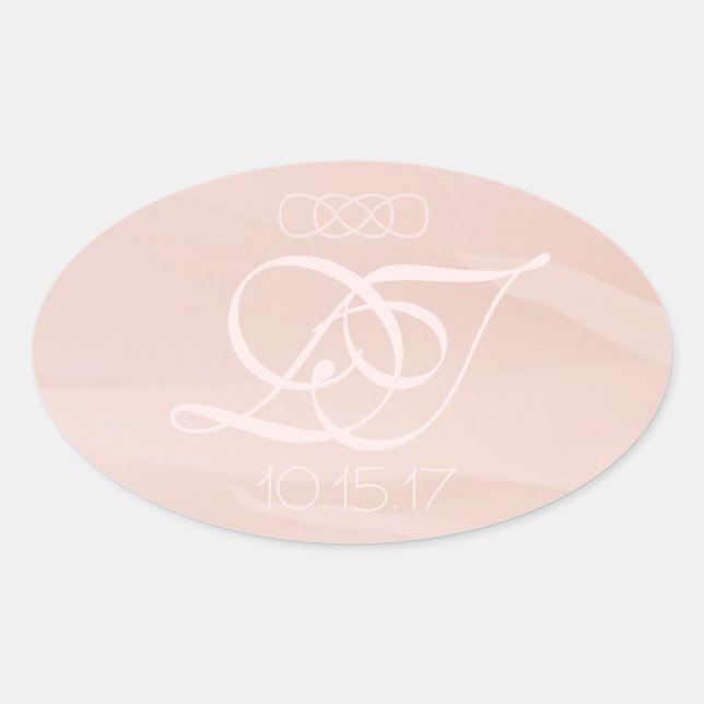 Blush Strokes Oval Umschlag Stickers (Vorderseite)