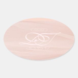 Blush Strokes Oval Umschlag Stickers