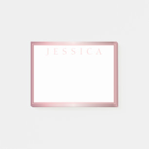 Blush & Subtile Rose Ombre   Ihr Name Post-it Klebezettel