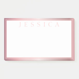 Blush & Subtile Rose Ombre   Ihr Name Post-it Klebezettel