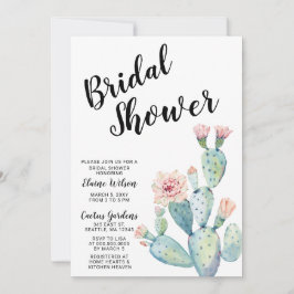Blush Succulent Cactus Bridal Dusche Einladungen