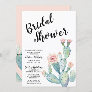 Blush Succulent Cactus Bridal Dusche Einladungen