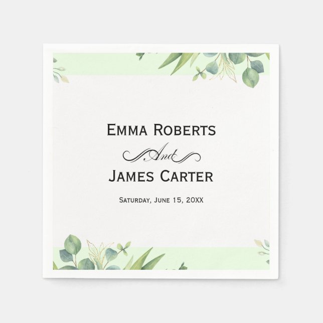 Blush Succulent Greenerity Wedding Napkins Serviette (Vorderseite)