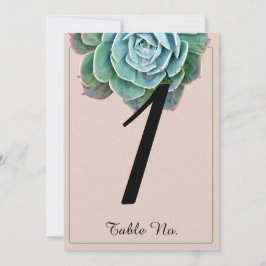 Blush Succulent Wedding Tischnummer