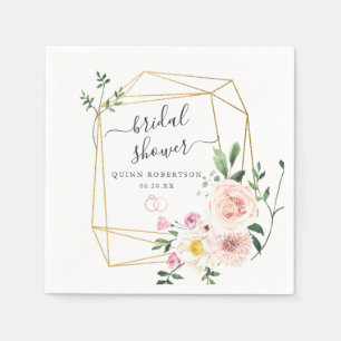 Blush Summer Florals Brautparty Personalisiert Serviette
