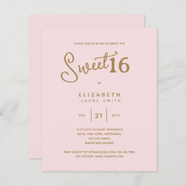Blush SWEET 16 Modernes, elegantes Budget Geburtst