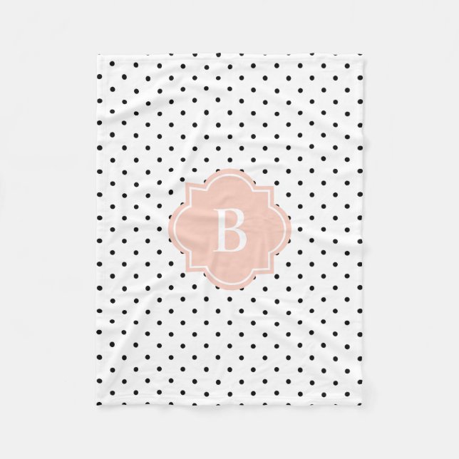 Blush Swiss Dots | Monogram Fleece Blanket (Vorderseite)