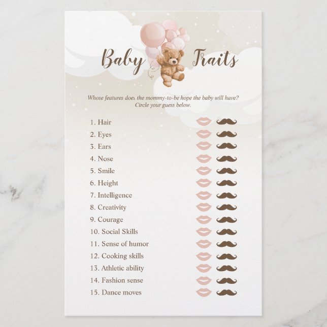 Blush Teddy Bear Baby Tracks Game Flyer (Vorne)