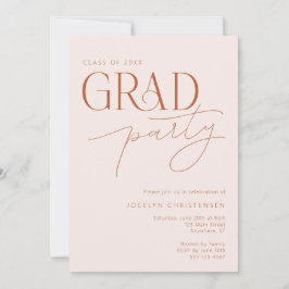 Blush Terracotta Moderne Grad Party Einladung