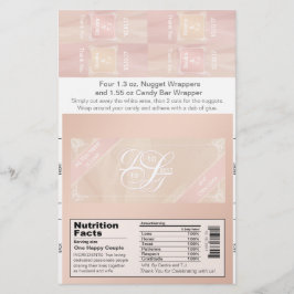 Blush Theme Candy Bar und Nugget Wrappers Flyer