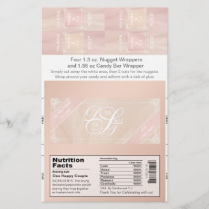 Blush Theme Candy Bar und Nugget Wrappers Flyer