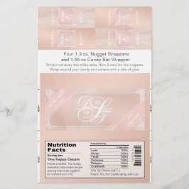 Blush Theme Candy Bar und Nugget Wrappers Flyer