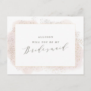 BLUSH TOUCH BRIDESMAID POSTCARD. EINLADUNGSPOSTKARTE