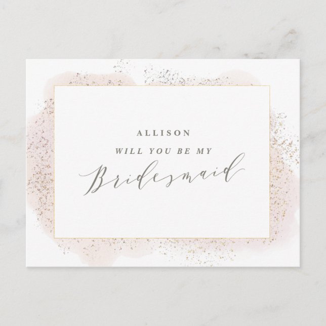 BLUSH TOUCH BRIDESMAID POSTCARD. EINLADUNGSPOSTKARTE (Vorderseite)