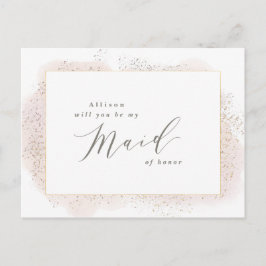 BLUSH TOUCH TRAUZEUGIN POSTCARD. EINLADUNGSPOSTKARTE